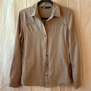 REI beige long sleeve shirt.
